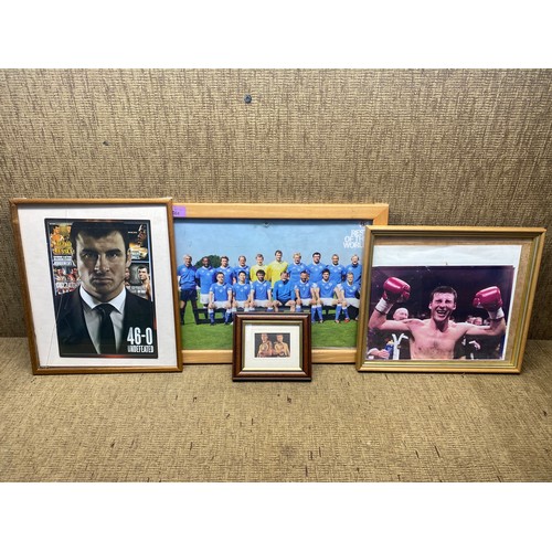 544 - Joe Calzaghe memorabilia (removed from the Gym in Newbridge after renovations) prints and photos inc... 