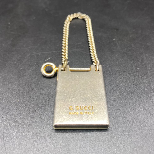 944 - Extremely rare G Gucci made in italy diamond shaped bag tag/Key ring from the 1960/70s.