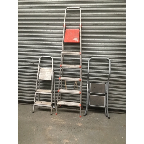 319 - Three aluminium step ladders