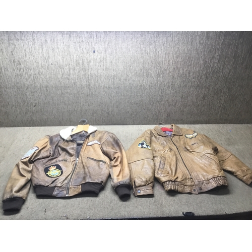 335 - Two vintage leather flying jackets size small