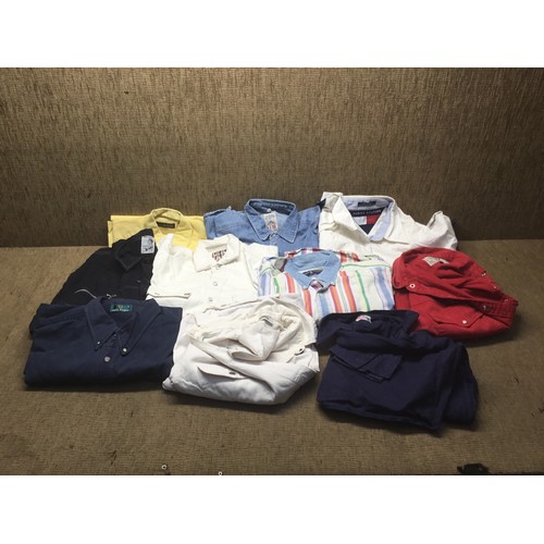 339 - 10 vintage shirts including Fred Perry, Ralph Lauren size medium & large.