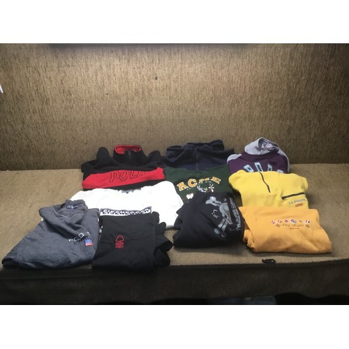 344 - 10 vintage clothing including eisenegger, acme trading company polo Ralph Lauren. Sizes medium and l... 