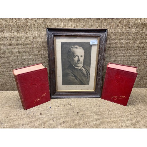 350 - War memoirs of David Lloyd George volumes 1&2 and an old picture of David Lloyd George.