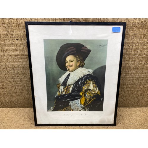 1061 - Framed print of the laughing caviller by Franz Hals.