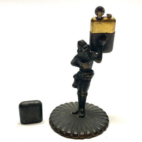 849 - antique bronze European table lighter.