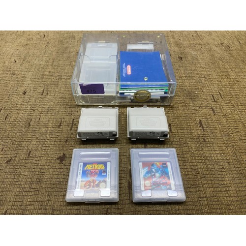 475 - 2 Nintendo Gameboy games with 2 Gameboy power pack.