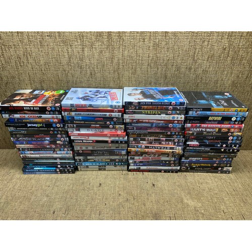 100A - Large selection of DVDs including: The Matrix, Lethal Weapon 1, 2, 3 and 4 and MIB.