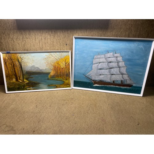 1108 - Two oil on board paintings by Joan Jones.