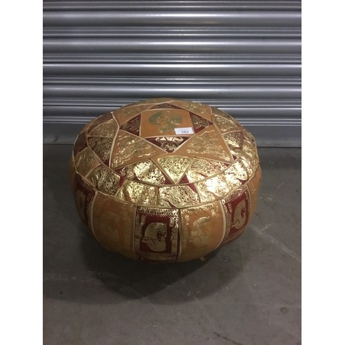 163 - Egyptian leather pouffe.