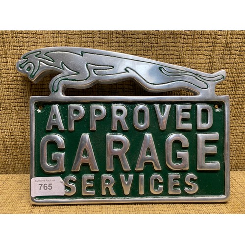 765 - Jaguar chromed approved garage sign.