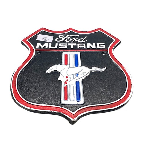 782 - Cast Ford Mustang sign.