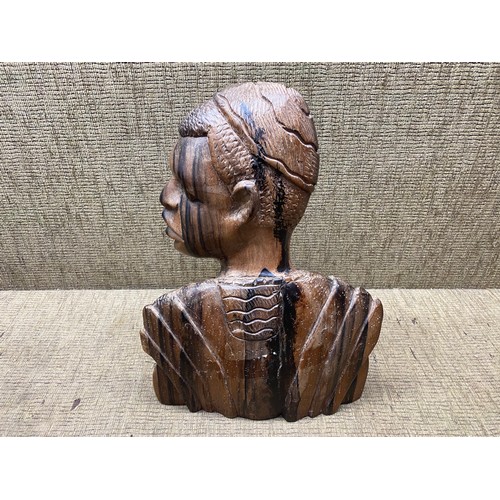 898 - Vintage wooden African carved figure; 32cm tall.