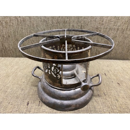 1190 - Silver plate tray and Silver plate Table top food warmer/plate warmer with spirit burner by Bronson.