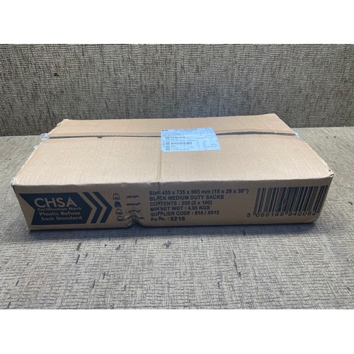 755A - Box of 200 large black bags 455x735x965