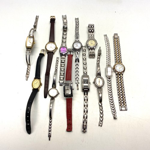 407 - Selection of 12 ladies watches3 with semi-precious stones.