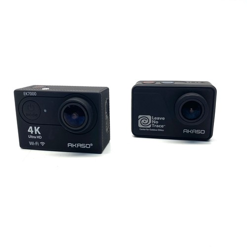 718 - Akaso V50 outdoor cam (working) 4k ultra HD (working, battery door missing) waterproof cases, chargi... 