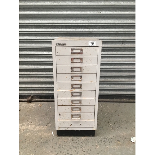 75 - Bisley 10 draw fileing cabinet.