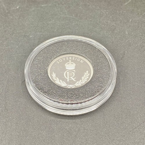 730 - Royal mint 2023 United Kingdom King Charles the III Birthday Platinum sovereign coin, struck to proo... 