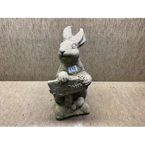 116 - Heavy concrete ornament of a rabbit