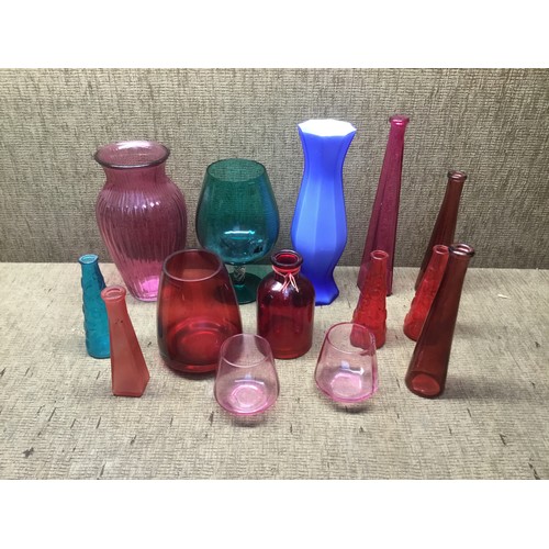 151 - selection of studio and coloured glass.