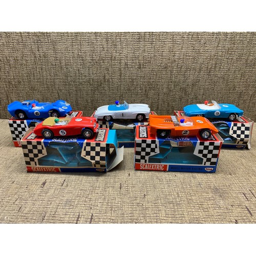 617 - Tri-ang Scalextric vintage model motor racing cars including Javelin C3, Electra C4, Mercedes C75 an... 