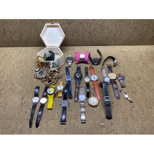 434 - Collection of watches including casio and costume jewellery.