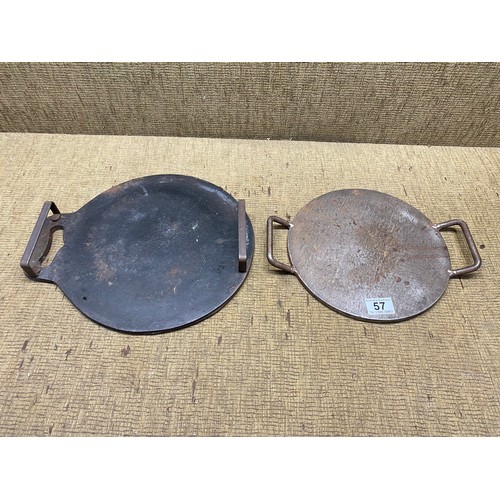 57 - Iron hot plates x2