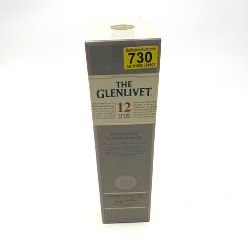 730 - the glen Livet single malt scots whiskey 12yrs aged.