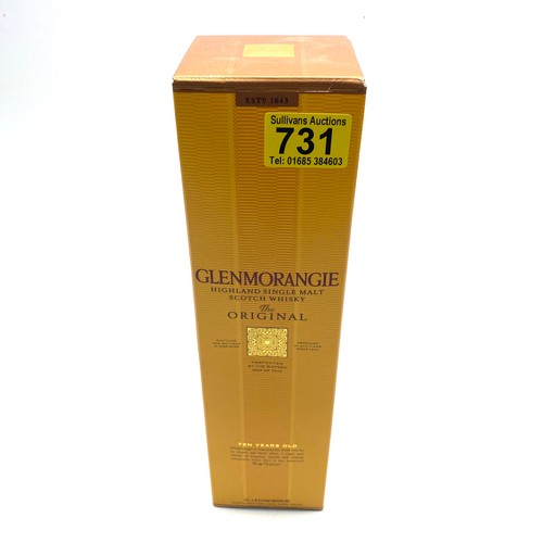 731 - glenmorangie highland single malt scotch whiskey 10yrs aged.