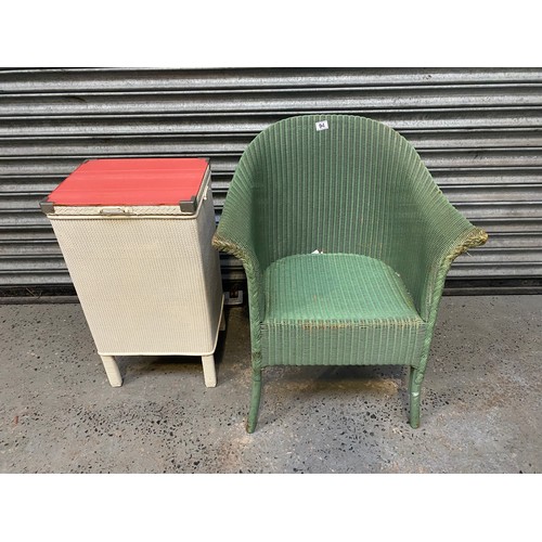 94 - LLoyd loom chair and clothes basket.