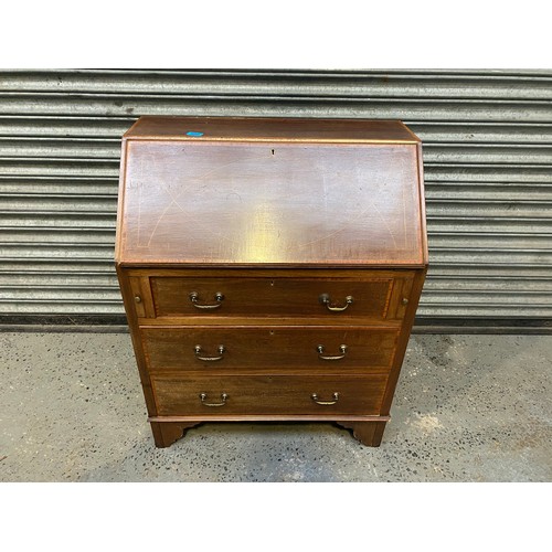 920 - Edwardian mahogany drop frontend Bureau.