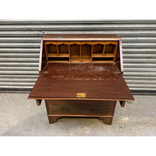 920 - Edwardian mahogany drop frontend Bureau.