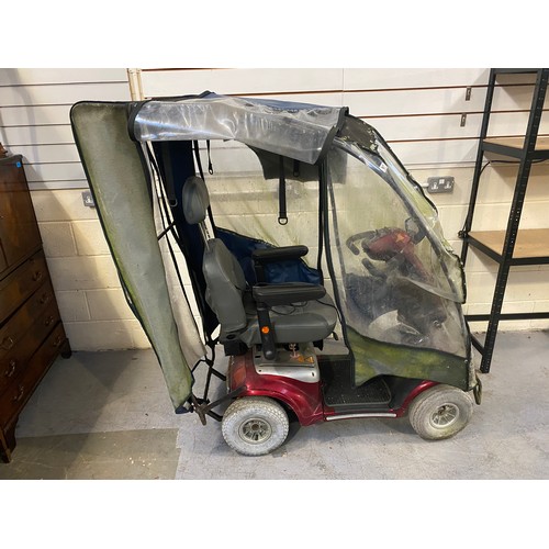 97 - ShopRider mobility scooter with cover (Untested with key and charger condition of battery unknown). ... 