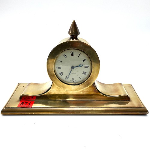 571 - Interesting Zenith brass mantle clock. (working)