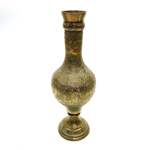 584 - Tall Indian brass vase; 38cm tall,