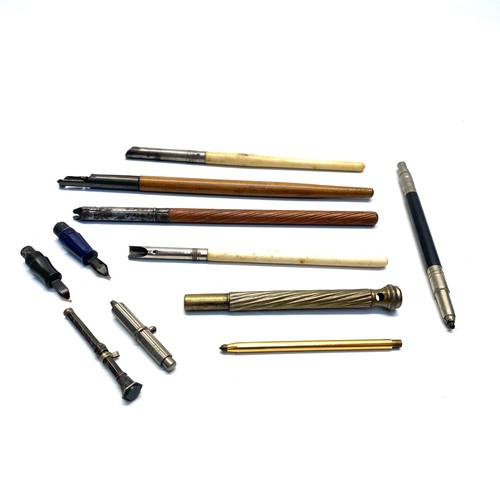 591 - Collection of vintage pens, 1 with 14ct gold nib.