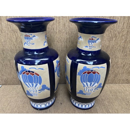 953 - Pair of Large 1930s art deco air balloon design floor vases.