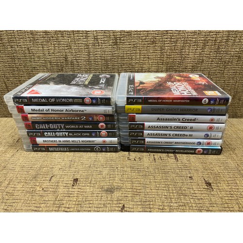 962 - 14 Sony PlayStation PS3 Combat Games Certificate 15 to 18 including Call of Duty, Medal of Honor, Br... 