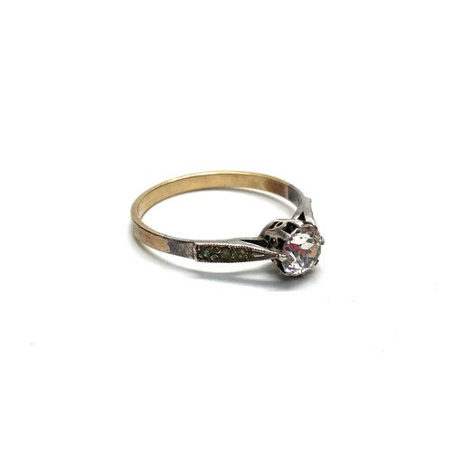 765 - Gold plated sterling silver ring with hallmark for Birmingham with CZ, size S.