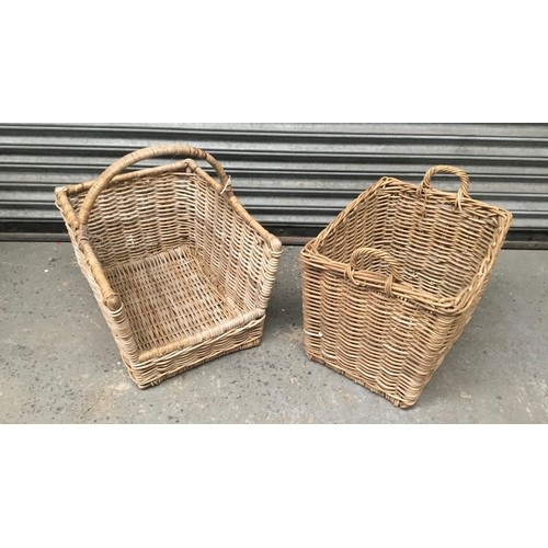 973 - 2 Large wicker basket for logs.