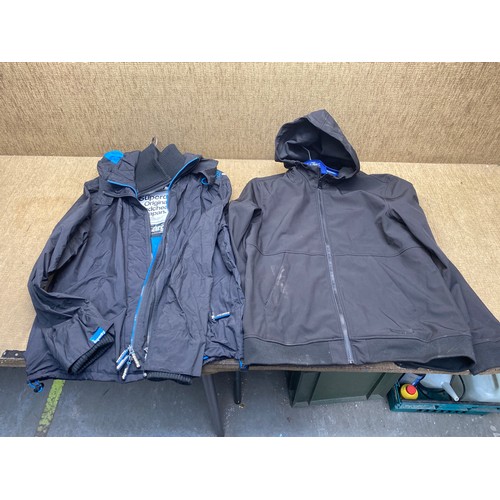 142 - 2 men’s jackets including superdry xxl and xl.