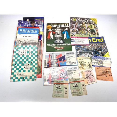 985 - Collection of vintage football programs including 1967 cup final tickets.