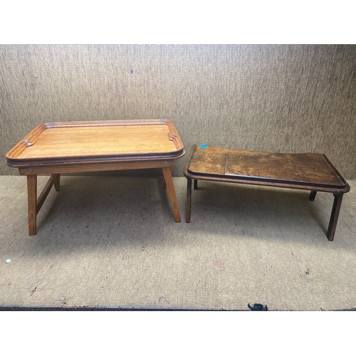 990 - 2 vintage folding bed dinner trays, 1 by Hayex early morning.