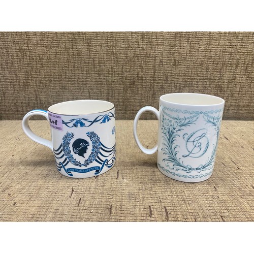 464B - 2 Wedgewood commemorative mugs commemorating The Marriage of Prince Of Wales and Lady Diana Spencer.