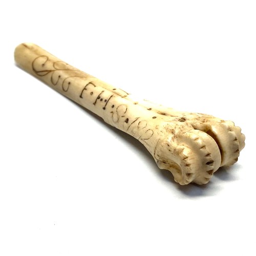 797E - Bone cheese/marrow scoop dated 1821 and the initials F.H.S.