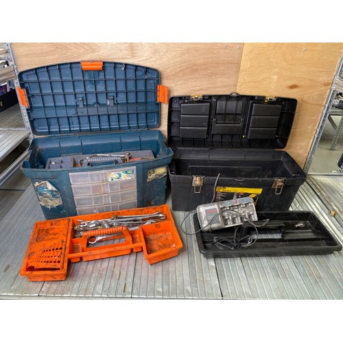 216 - two tool boxes with contents inside.