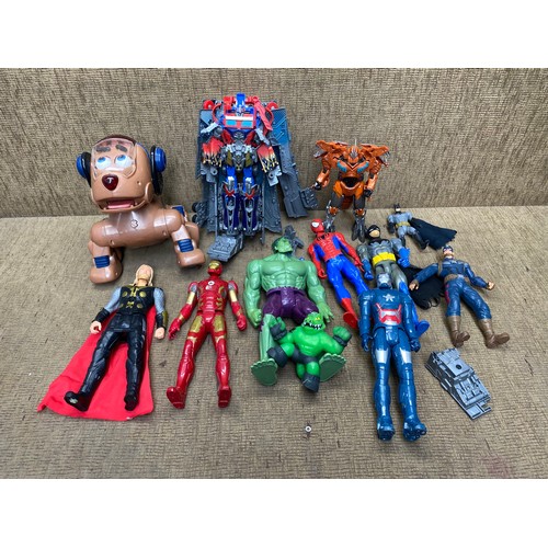 220 - Collectible toy figures including Spiderman.