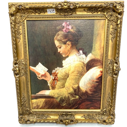 147A - Framed reproduction of JB Jean Honore Fragonard 