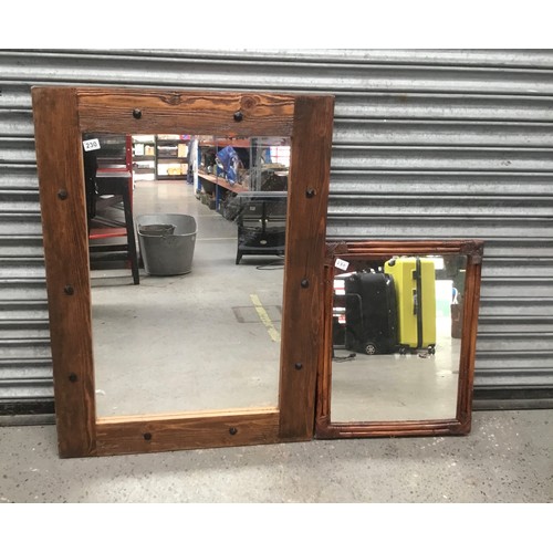 230 - Interesting rustic Mirror 98 x 38 and a bamboo mirror.