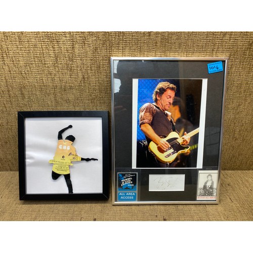 1014 - Two Bruce Springsteen memorabilia signed by Bruce Springsteen.